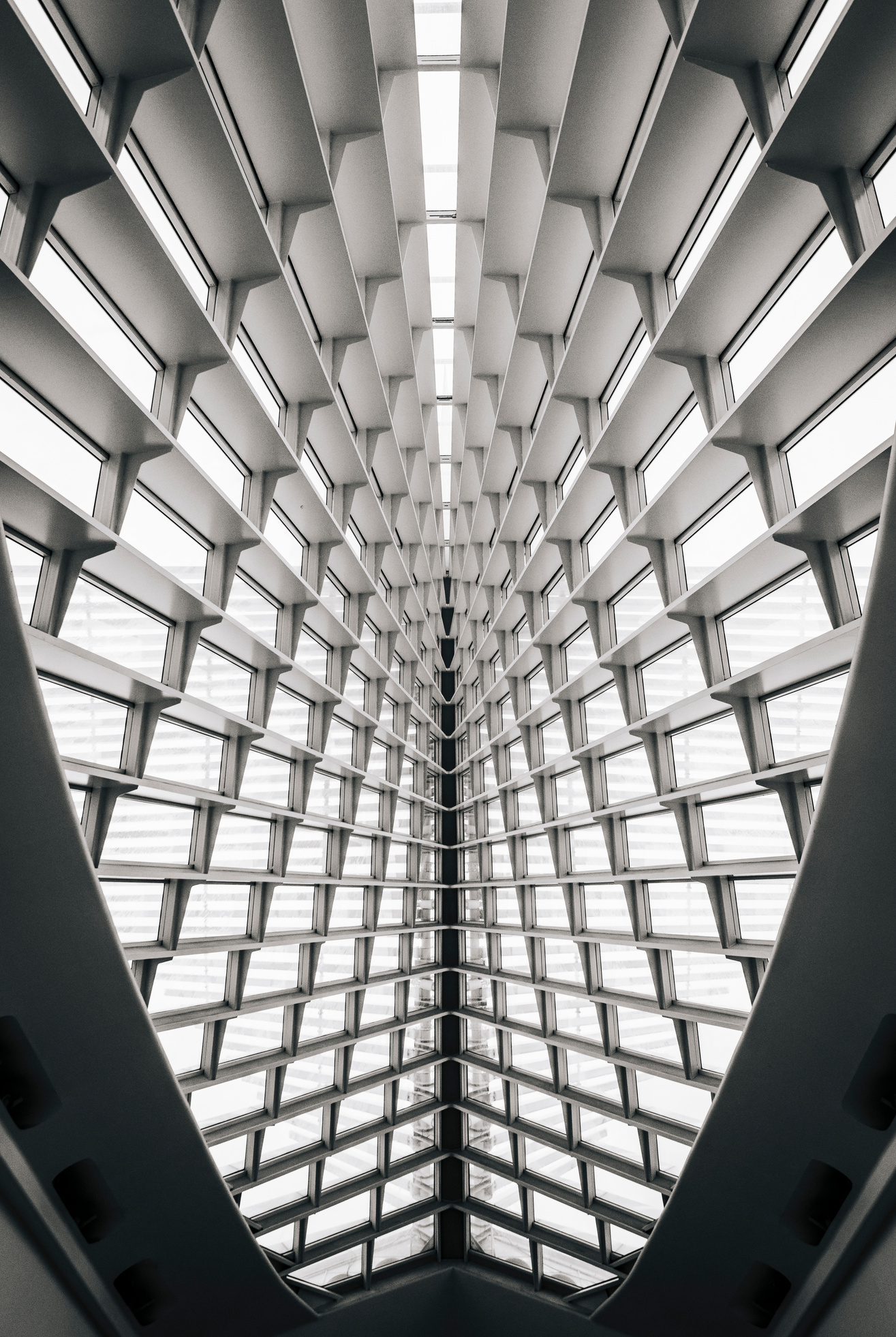 White and Black Glass Ceiling